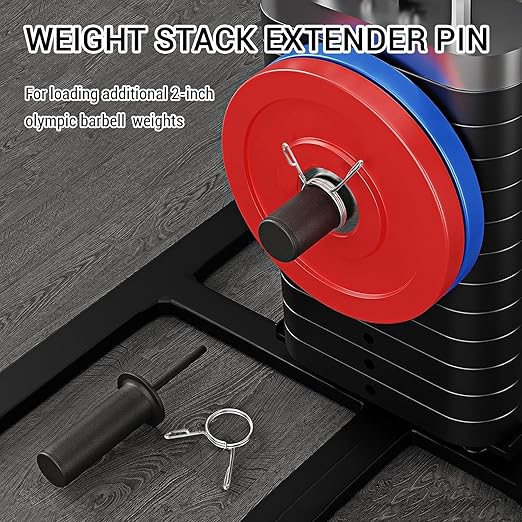 Weight Stack Pin with Spring Clip Collar – Gym Pin for Weight Stack Machine, Weight Stack Extender Pin Strength Training Equipment for Commercial Gym and Home Gym