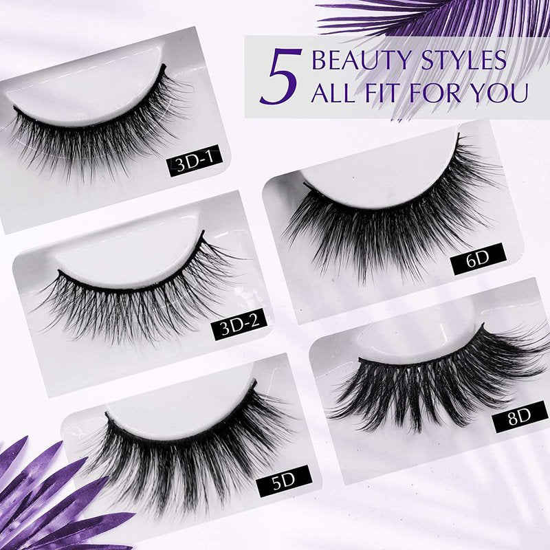 Magnetic Eyelashes with Applicator: 5 Pairs Reusable Natural & Glam Lashes, Lightweight Magnetic Liner, Beginner-Friendly, No Glue Needed, Waterproof & Cruelty-Free