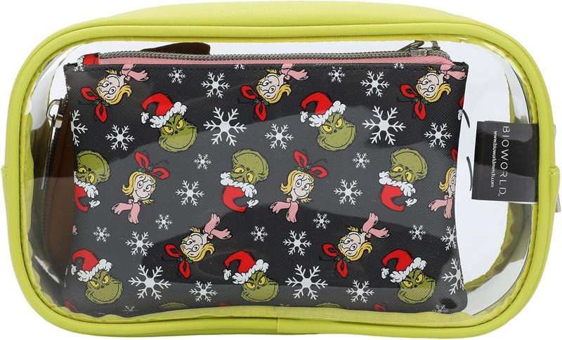 Grinch Travel Cosmetic Bags - Set of 3 Fun & Festive Organizers | Perfect for Holiday Travel