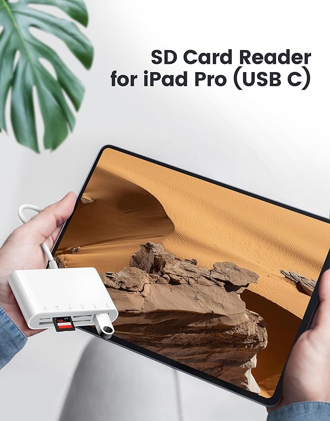 Oyuiasle USB C SD Card Reader USB-C to SD MicroSD XD Picture MS Memory Stick Compact Flash Cards, Type C 6 Slots Trail Cameras Viewer Adapter for iPhone 15 16 iPad Mac Laptop MacBook More USBC Devices