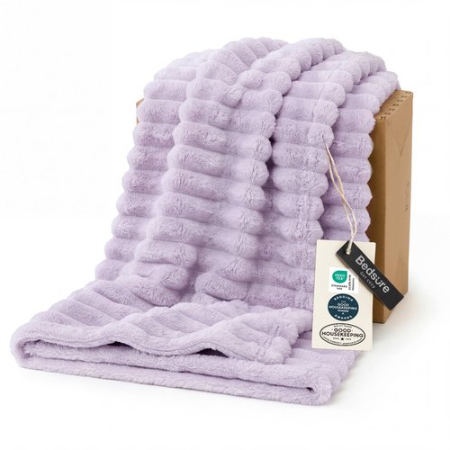 Bedsure GentleSoft Lavender Fog Twin Blanket for Bed - Cozy Soft Blankets for Women, Cute Large Throws for Girls, 66x90 Inches