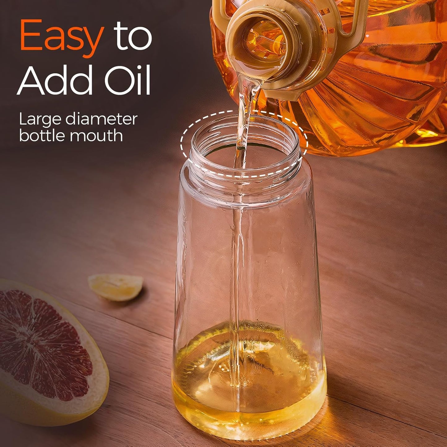 YARRAMATE Glass Olive Oil Sprayer - 2-in-1 Premium Food Grade Dispenser | 16oz Creamy White