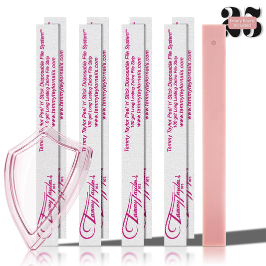 Tammy Taylor 100 Grit Acrylic Finger Nail Files for Women, 100/180 Limas para Uñas & Emery Boards for Nails, Professional Manicure Tools, Salon Art Supplies & Accessories, Disposable Fingernail File