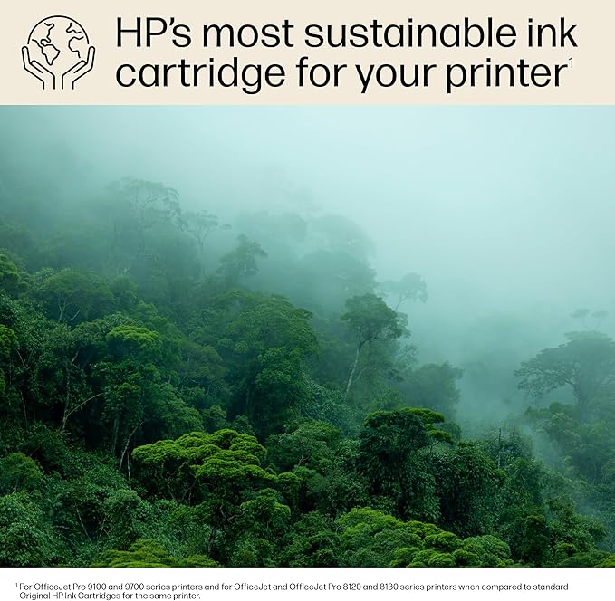 HP 923e Black EvoMore Ink Cartridge| Works with Printer Series: OfficeJet 8120, OfficeJet Pro 8130 | Carbon Neutral | 4K0T7LN