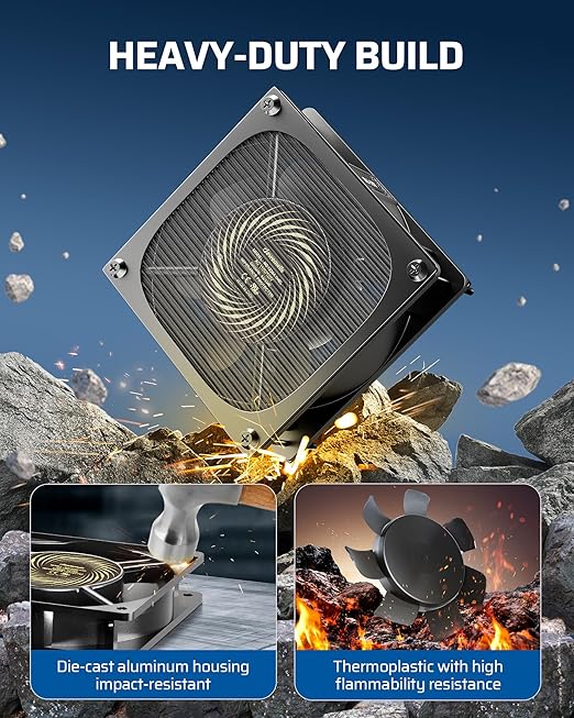 DEWENWILS Exhaust Fan 120V AC, Waterproof Ventilation Fan 30 Mesh Metal Filter, 120mm x 38mm, Dustproof DIY Cooling Fans for Reptile Pet Enclosures Cabinet, 2850RPM 90CFM UL Listed, 2 Pack