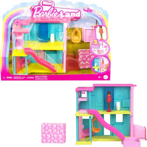 Barbie Mini Dreamhouse Dollhouse Set - Includes 1.5-Inch Doll, Furniture, Elevator & Pool