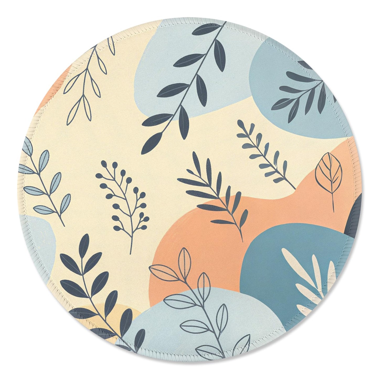 ITNRSIIET Mouse Pad Non-Slip Rubber Base Smooth Surface Stitched Edges Waterproof Durable Compatible with All Mice for Office & Gaming, Desk Accessory, Diameter 8.7 inch, VividFoliage