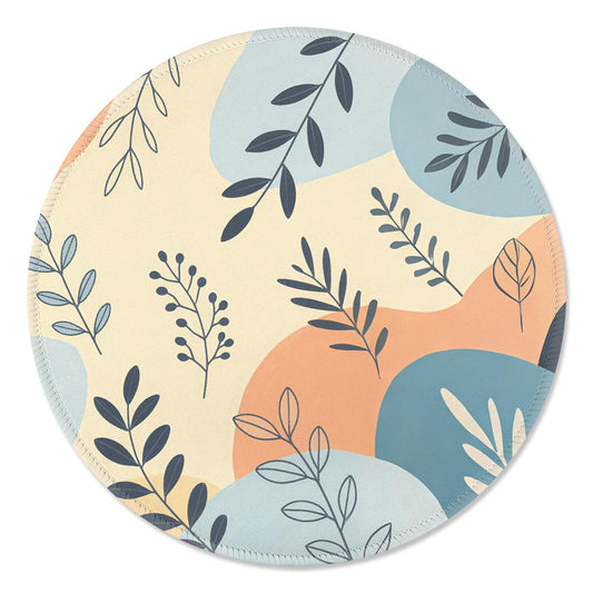 ITNRSIIET Mouse Pad Non-Slip Rubber Base Smooth Surface Stitched Edges Waterproof Durable Compatible with All Mice for Office & Gaming, Desk Accessory, Diameter 8.7 inch, VividFoliage