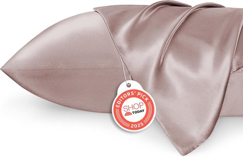 Bedsure King Size Satin Pillowcase Set - Dusty Rose Silky Pillow Cases for Hair & Skin, 20x36 Inches, 2 Pack