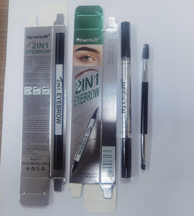 2-in-1 Eyebrow Pen - Dual Tip Precision Brow Liner for Hair-Like Strokes | Waterproof, 5 Natural Colors, 3# Dark Brown