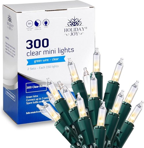Holiday Joy - 300 Count Warm White Christmas Lights | 64FT Indoor/Outdoor String Lights for Festive Decor