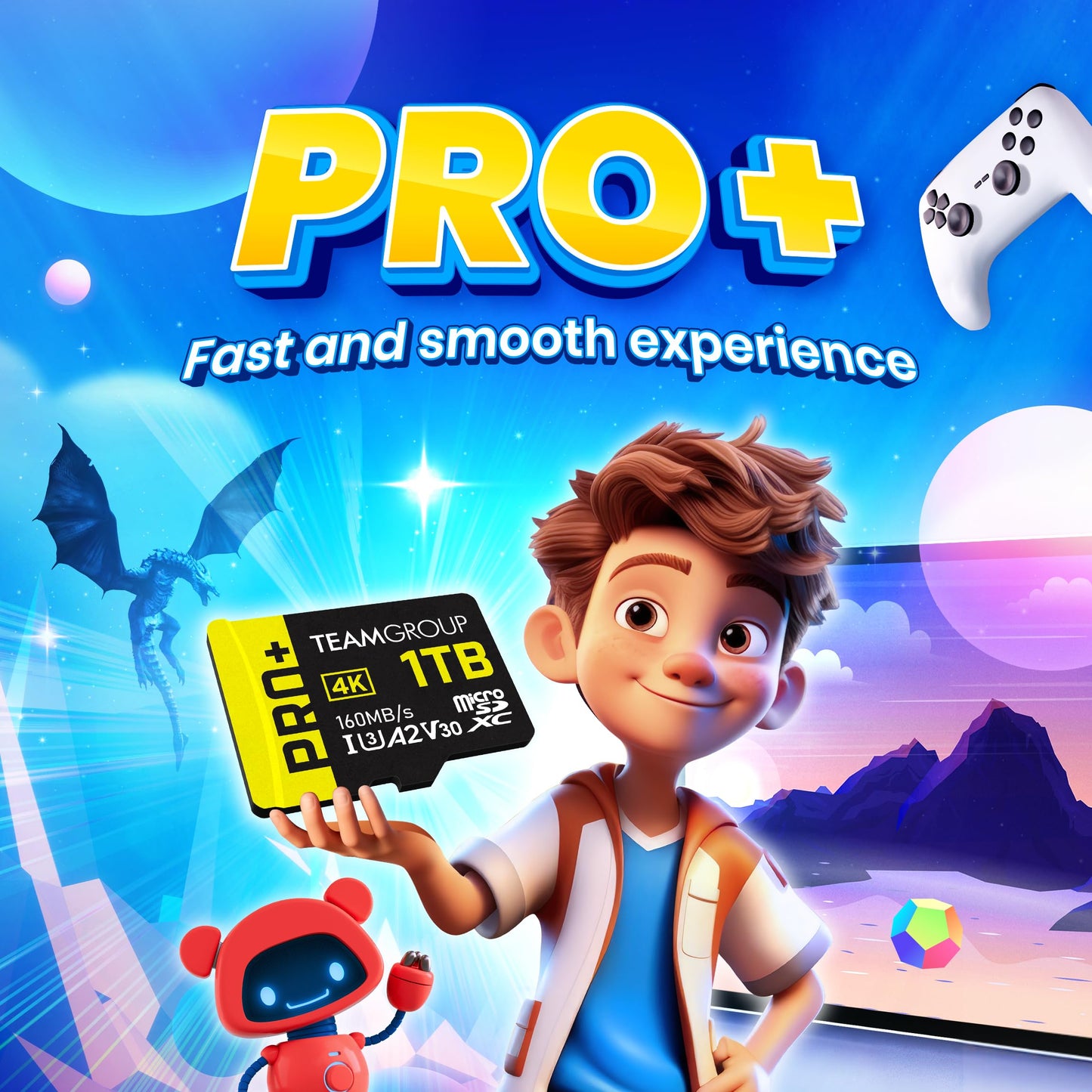 TEAMGROUP A2 Pro Plus Card 128GB x 5 Pack Micro SDXC UHS-I U3 A2 V30, R/W up to 160/110 MB/s for Nintendo-Switch, Gaming Devices, Tablets, Smartphones, 4K Shooting, with Adapter TPPMSDX128GIA2V3003