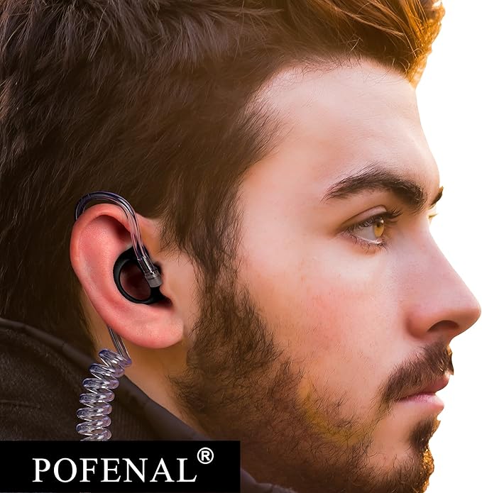 POFENAL Silicone Replacement Earmold for Motorola/Baofeng/Retavis Radios - Police Walkie Talkie & Law Enforcement Soft Earpiece Inserts (8 Pair, Black - 2L/4M/2S)