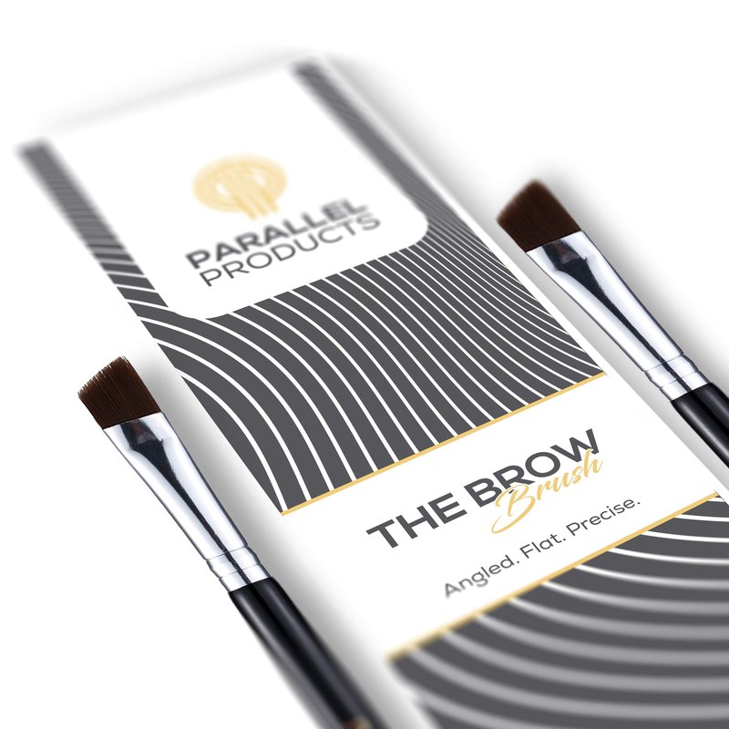 Parallel Products - The BROW Brush - (2 Pack) Premium Angled Eyebrow Brush for Powder, Henna, Cream, Tint, Makeup, Gel, Lamination and Wax