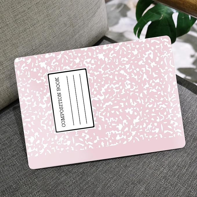 MEEgoodo Case for M5/M4/M3/M2 MacBook Air 13 inch Case 2026 2025 2024 2022, Fit Model A3449/A3240/A3113/A2681, Laptop Hard Shell Compatible with MacBook Air 13.6-inch, Pink Composition Book