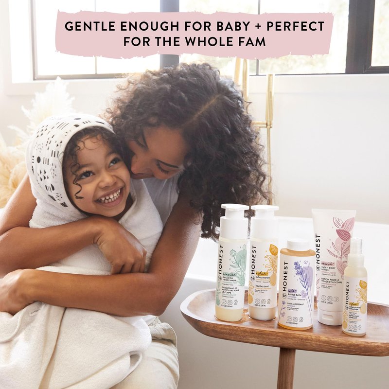 The Honest Company 2-in-1 Cleansing Shampoo Body Wash Gentle for Baby, Naturally Derived Tear-free, Hypoallergenic, Sweet Almond Nourish, 18 fl oz