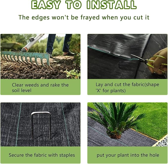 4ftx50ft Weed Barrier Landscape Fabric Heavy Dutyï¼Weed Block Gardening Ground Cover Mat, Weed Control Garden Cloth ï¼Woven Geotextile Fabric for Underlaymentï¼Commercial Driveway Fabric