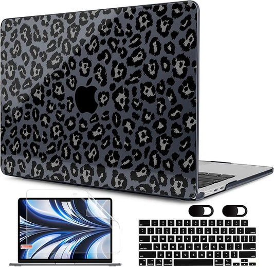 MEEgoodo Case for M5/M4/M3/M2 MacBook Air 13 inch Case 2026 2025 2024 2022, Fit Model A3449/A3240/A3113/A2681, Laptop Hard Shell Compatible with MacBook Air 13.6-inch, Snow Leopard Texture