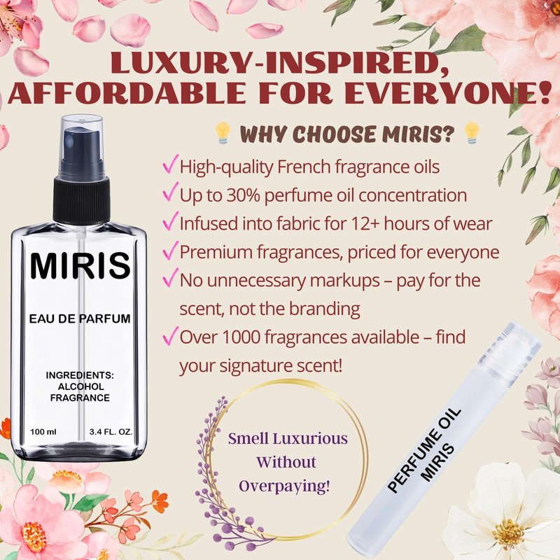 MIRIS No. 72308, Inspired by Gardenia, Long-Lasting Eau de Parfum for Women, Spray 3.4 Fl Oz / 100 ml
