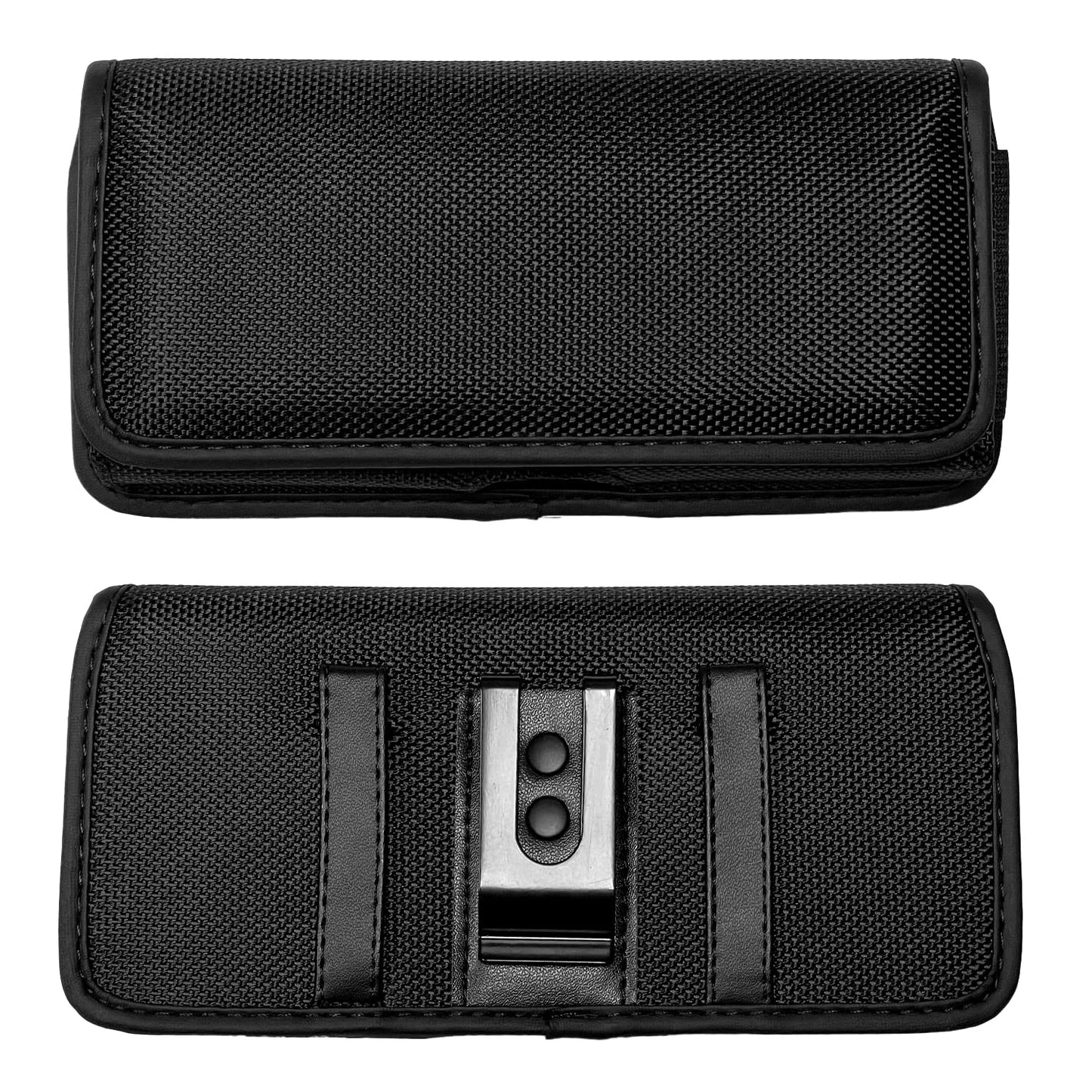 CELZEN Nylon Cell Phone Holster for Samsung Galaxy A23/A25/A26/S22/S23/S24/S25 Cricket Outlast 5g, icon 5,icon 6, Horizontal Case Canvas Waist Carrying Pouch with Belt Clip/Loops, Black
