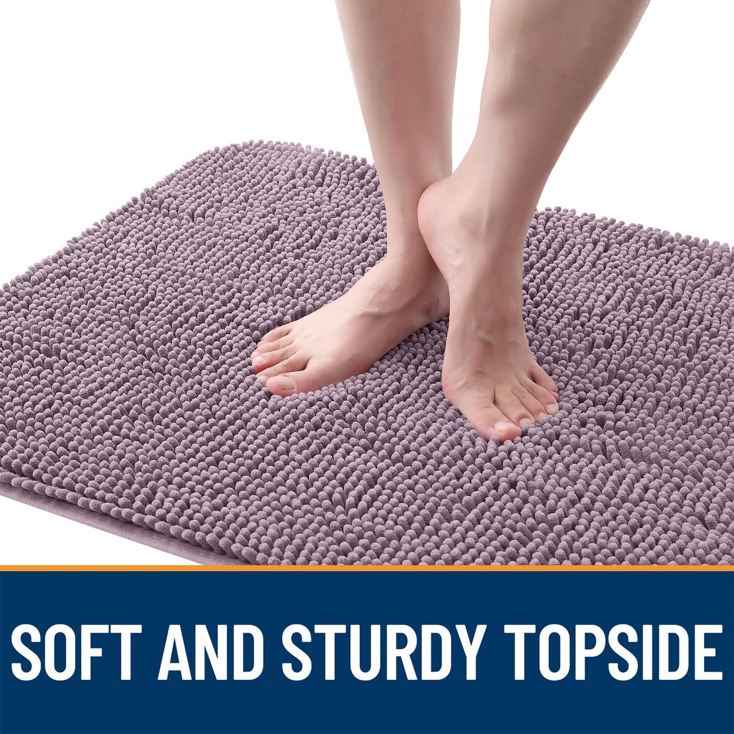 OLANLY Dog Door Mat - Absorbent Non-Slip Chenille for Muddy Paws | 59x32 Deep Plum, Quick Dry Washable Doormat