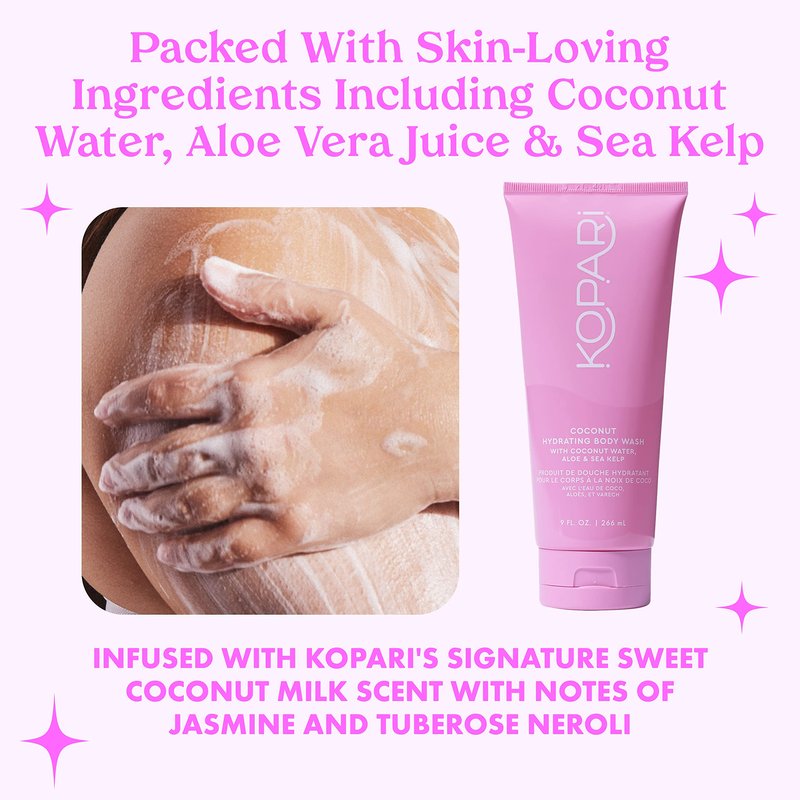 Kopari Hydrating Body Wash - Non-Toxic, Paraben Free, Gluten Free & Cruelty Free - Made with Organic Coconut Oil - 9 oz