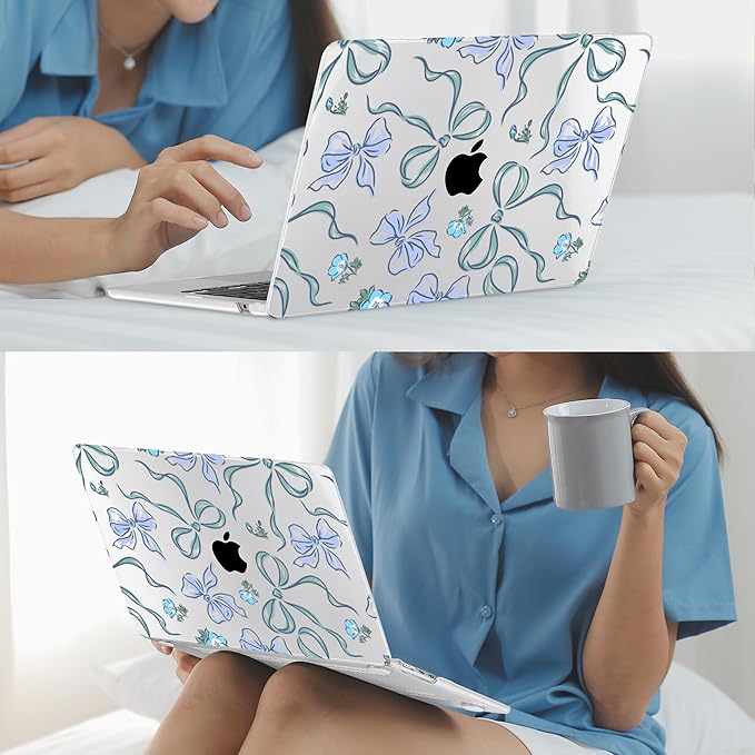 Mektron for 2026 MacBook Air 13-inch M5 Laptop Case A3449 with 13.6-inch Liquid Retina Display Fits 2025 A3240 M4 2024 A3113 M3 2023 A2681 M2 Printed Hard Shell for MacBook Air 13.6", Bows C355
