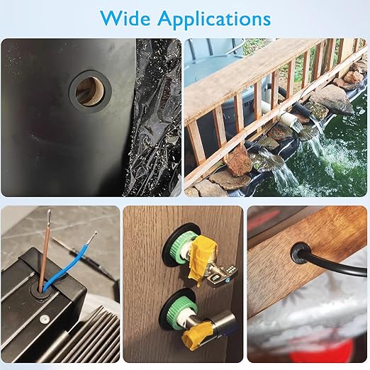BOPOREAE 6 Pcs 1" Drill Hole, 5/8" ID Silicone Rubber Grommets for Wiring, Automotive Firewall Hole Plug, Top Hat Grommets for Vinyl Tubing in Hydroponic and Irrigation Systems Metal Wall Drywall