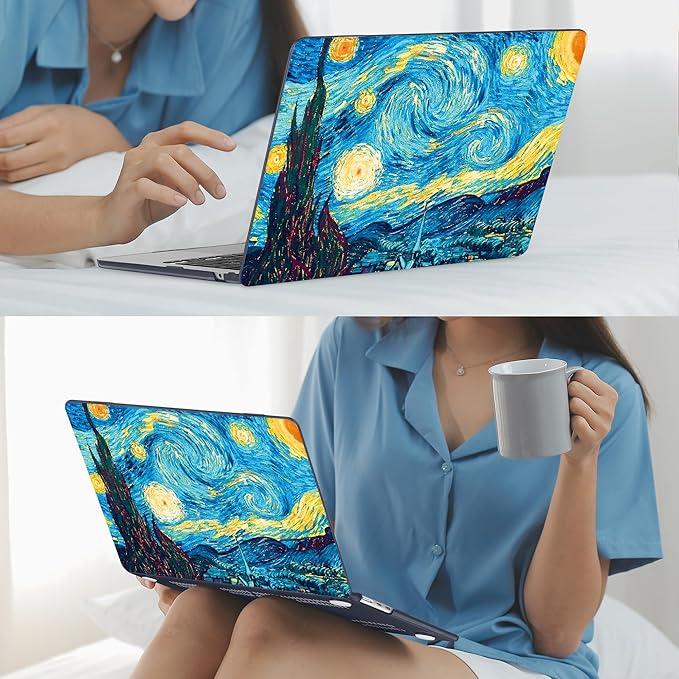 Mektron for 2026 MacBook Air 13-inch M5 Laptop Case A3449 with 13.6-inch Liquid Retina Display Fits 2025 A3240 M4 2024 A3113 M3 2023 A2681 M2 Printed Shell for MacBook Air 13.6", Abstract Starry Sky