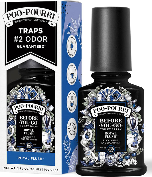 Poo-Pourri Before-You-Go Toilet Spray - Royal Flush, Eucalyptus & Spearmint, 2 Fl Oz