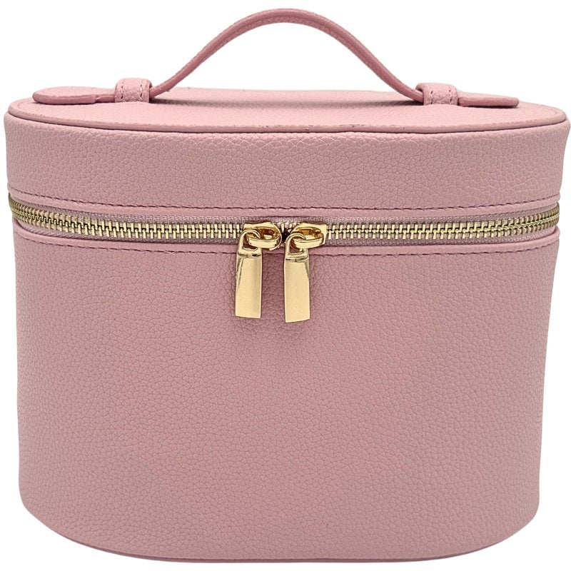 JAZD Vanity Case Makeup Bag with Removable Organizer Divider, Travel Toiletry Cosmetic Organizer for Women (PINK)