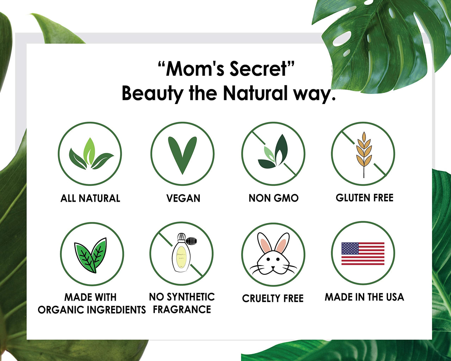 Mom's Secret Natural Flawless Face Makeup Primer, Organic, Vegan, Gluten Free, Non GMO, For All Skin Types, Paraben Free, Cruelty Free, Made in the USA, 1oz