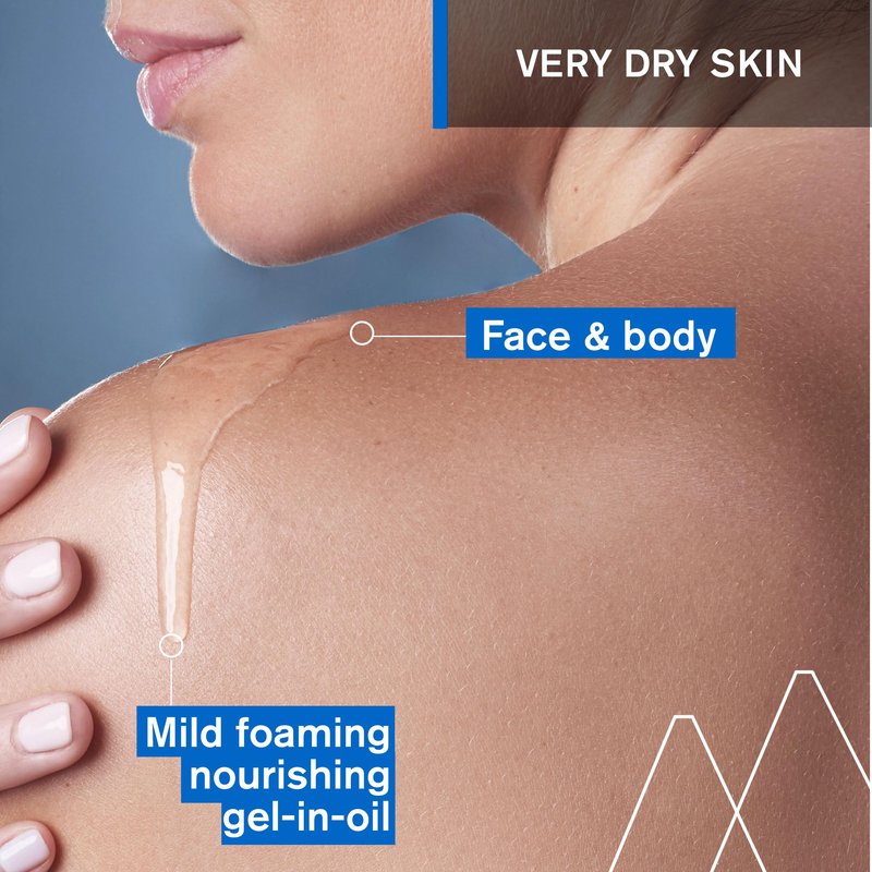 Uriage Xemose C8+ Anti-scratch Shower Oil 1L, Face & Body Wash, Very Dry & Sensitive Skin, Soothes from 1st application, 8 Biomimetic Ceramides & Shea Butter, Fragrance-Free
