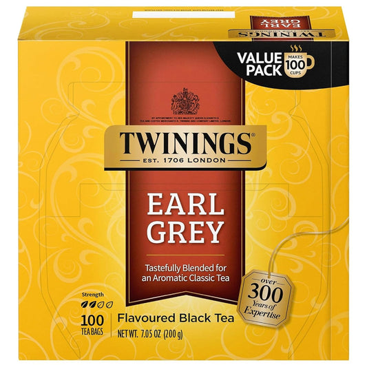 Twinings Earl Grey Black Tea - Citrus & Bergamot Flavor, 100 Individually Wrapped Teabags