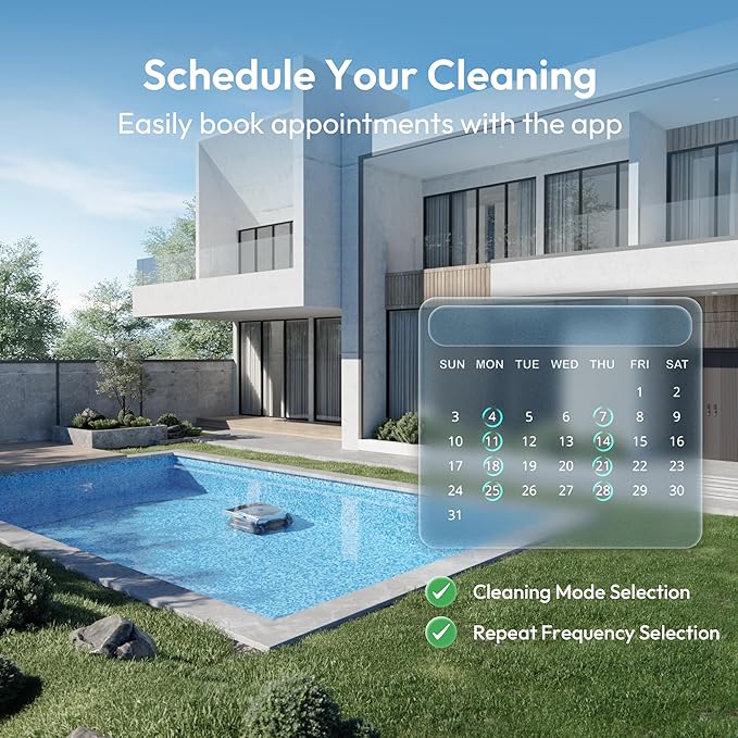 D10P Robotic Pool Cleaner, Pool Vacuum with Superior Suction, Smart Navigation, APP Control, Custom Scheduling, Fall/Wall/Waterline Cleaning, TangleEase™ Tech, for Pools up to 1,076 Sq.Ft.