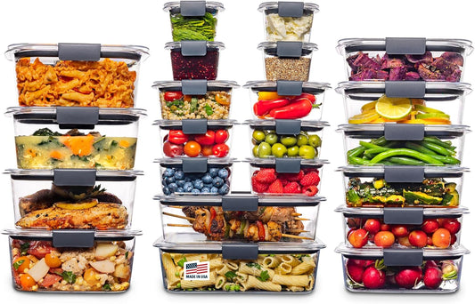 Rubbermaid Brilliance 44-Piece BPA-Free Food Storage Containers - Airtight & Leak-Proof for Meal Prep