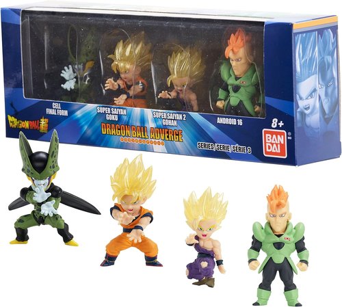 Bandai Dragon Ball Super Adverge Set 6 - Collectible SS Goku, SS2 Gohan, Cell & Android 16 Figures