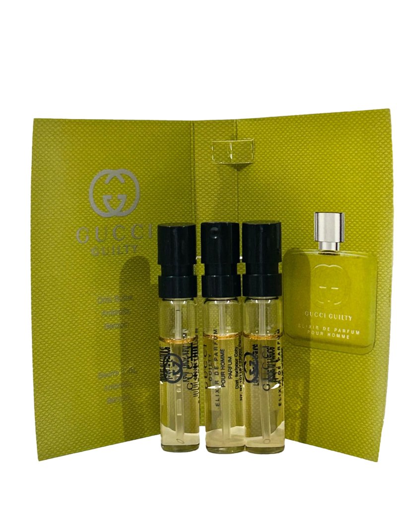 Gucci GUILTY MEN Elixir Sample Perfume 1.5 ml / 0.05 oz - set of 3 spray samples