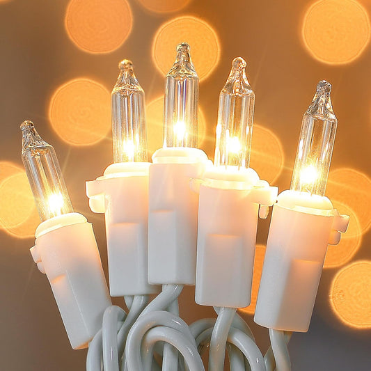 Regine Switzerland 100 Count Clear Christmas Lights - 23 Feet Connectable Indoor/Outdoor Mini String Lights | Warm White