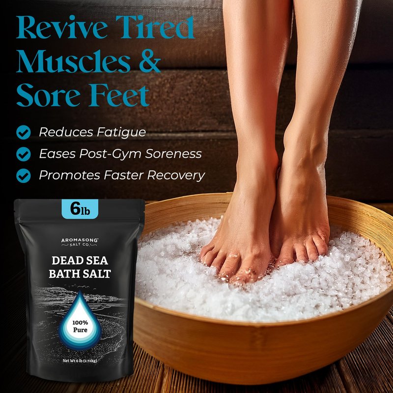 Aromasong Dead Sea Salt Bath Soak 6 Lbs. Bulk Pack – 100% Natural Dead Sea Salts for Soaking, Relaxation, and Detoxification of Skin, Dead Sea Salts for Bath to Rejuvenate and Refresh.