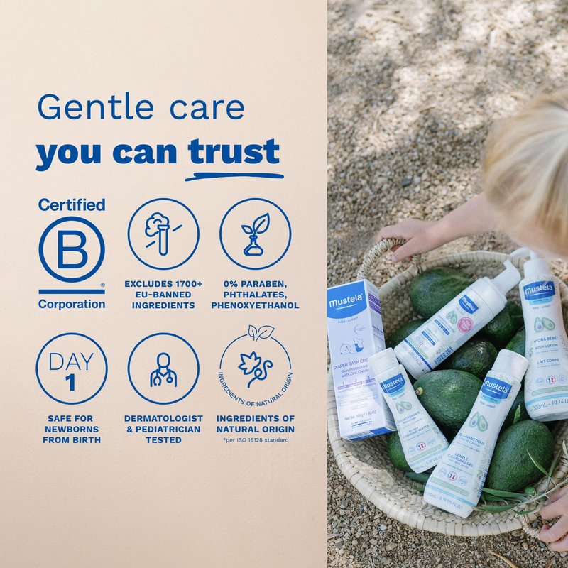 Mustela Newborn Arrival Gift Set - Baby Skincare & Bath Time Essentials - Natural & Plant Based - 5 Items Set