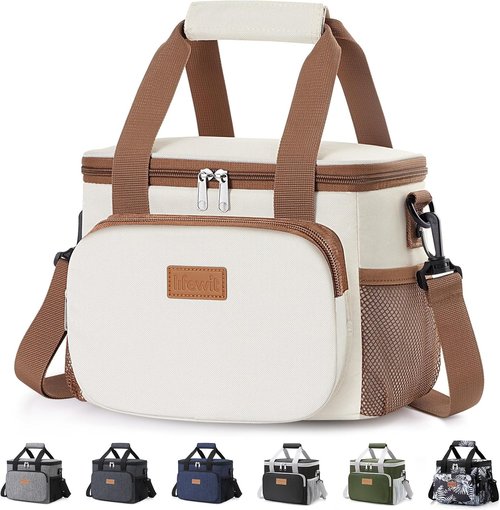 Lifewit Insulated Lunch Bag - Medium Soft Cooler Tote for Adults | Beige, 12-Can Capacity (9L)