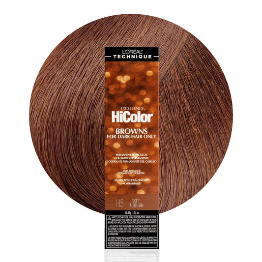 L'Oréal Technique HiColor Browns & Blondes Permanent Hair Color - Lifts Dark Hair in One Step, No Brassiness, Rich, Smooth Creme Formula, Intense, Long-Lasting Color, Hicolor Soft Auburn