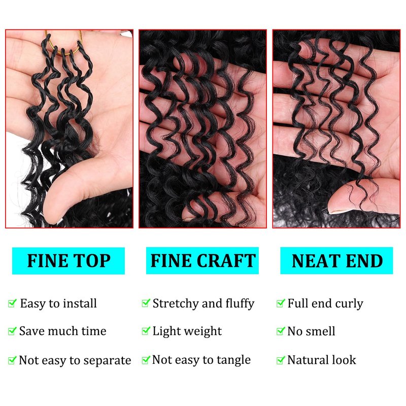 Leeven Pre Looped Micro Kinky Curly crochet Hair 14 Inch 8 Packs Black Micro Curly Braiding Hair For Mini Passion Twist (1B#)