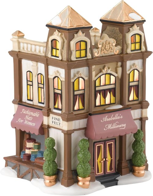 Department 56 Dickens' Village Arabella's Millinery - Charming Lit House, 6.69 Inches