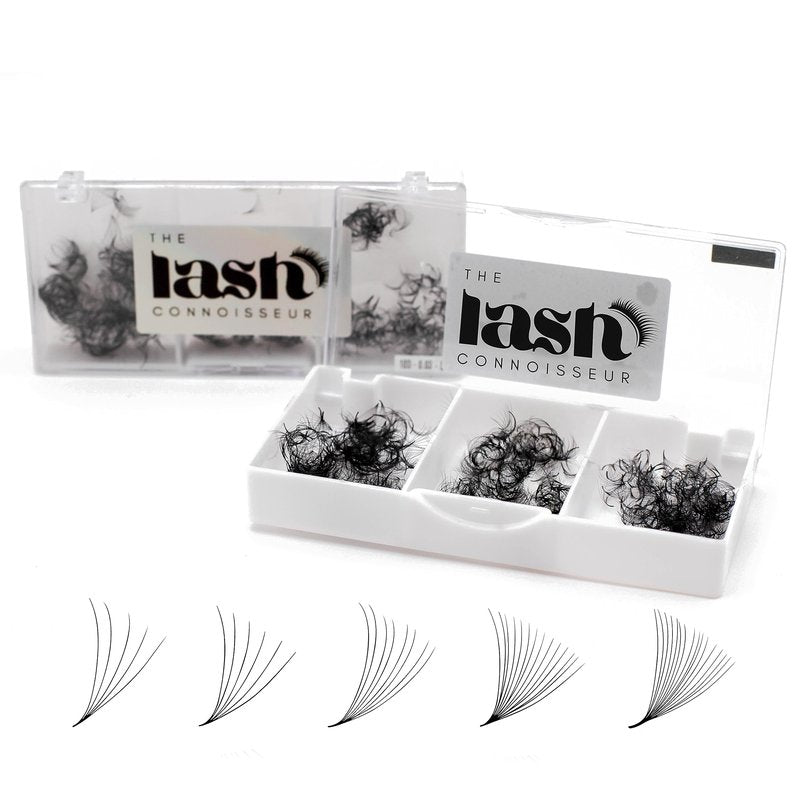 16D - D Curl 750 Fans Mixed Promade Fans Lash Extensions | TLC Lash Supplies 4D to 16D Premade Fans 7 mm to 16 mm Mixed Length Thin Base Premade Fans Eyelash Extensions (16D - D Curl, 9-10-11 mm)
