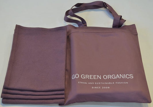 GO GREEN ORGANICS, WAFFLE HAND TOWELS PACK OF 4, 20X29 INCHES, 100% NATURAL ORGANIC COTTON GOTS CERTIFIED (BURGUNDY) SUPER ABSORBANT & QUICK DRY, NO SOFTENERS, ENVIRONMENT FRIENDLY