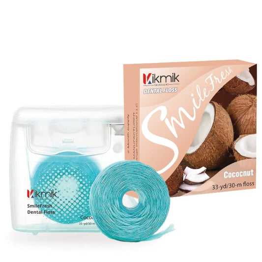 Woven Dental Floss - Coconut Floss Dental Floss, Shred Resistant, Extra Wide Woven Floss Dental, Gentle On Gums, 33 Yards - Single Pack