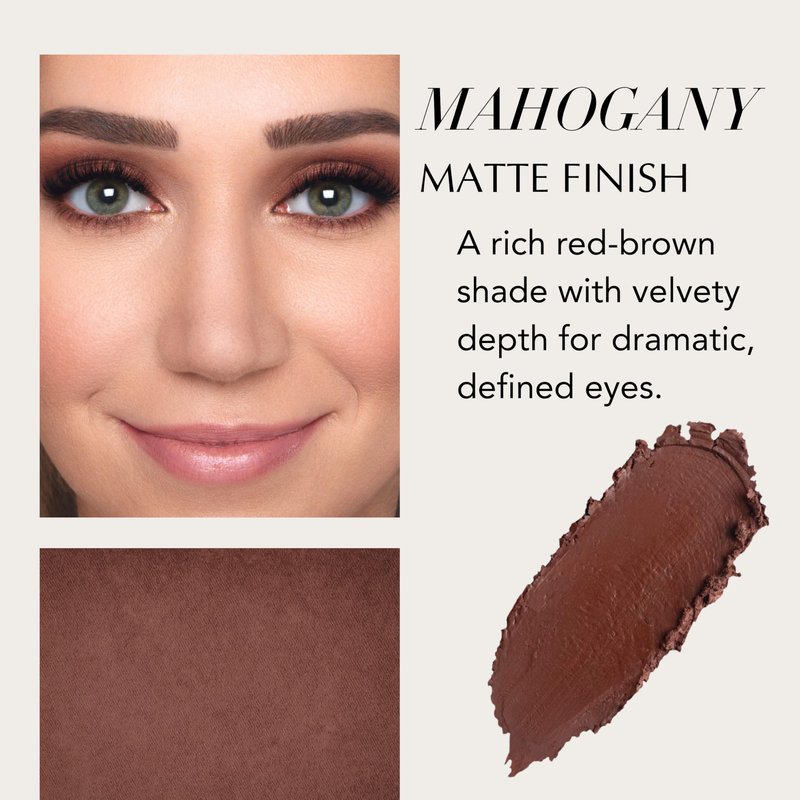 Xtreme Lashes GlideShadow Long Lasting Eyeshadow Stick, Mahogany, Matte Finish, Lightweight Cream to Powder Eye Makeup, No Fallout, Lash Extension Safe, Built-in Sharpener
