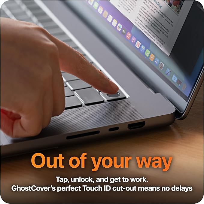 GhostCover Original Premium Ultra Thin Keyboard Cover Protector, Compatible with MacBook Pro 14"/16" M1-M5 Pro/Max, M2-M5 MacBook Air 13"/15", 2026 MacBook Neo 13" (Touch ID), US ANSI Layout, Clear